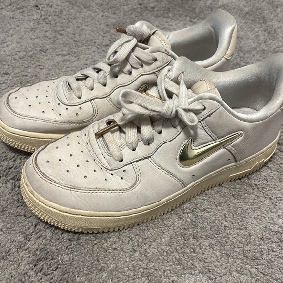 Nike WMNS Air Force 1 '07 Premium LX Cream and Gold Sneakers - Picture 2 of 10